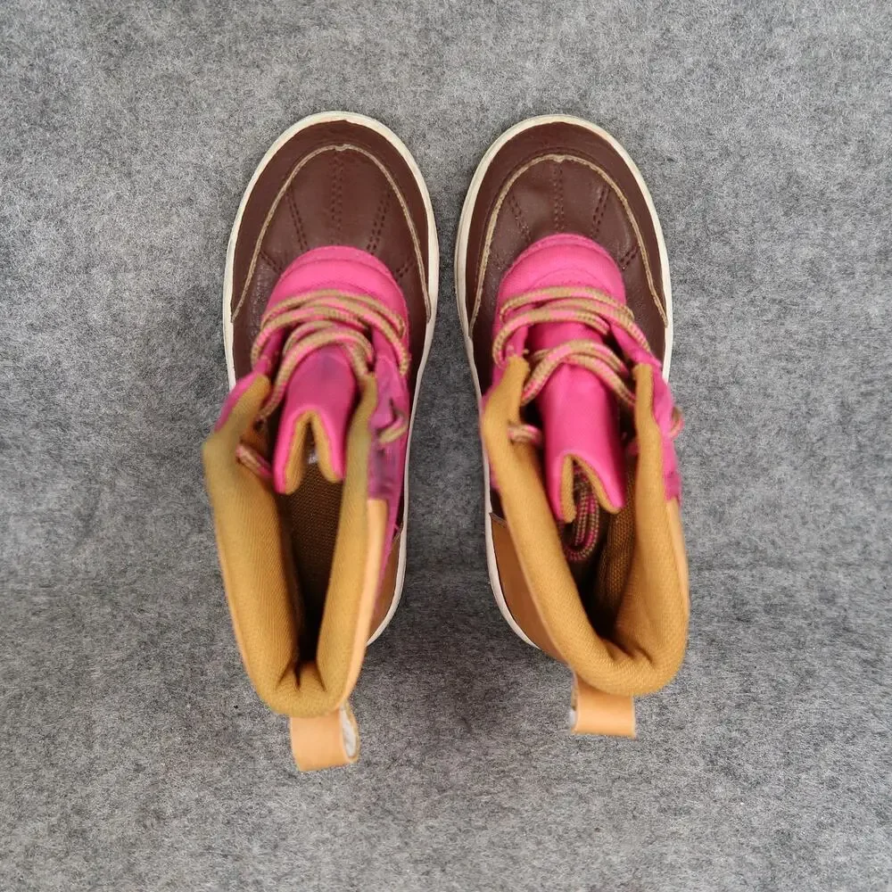 Oomphies Shoes Toddler 9C Sneaker Boots Casual Kids Pink Brown Lace Up Girls